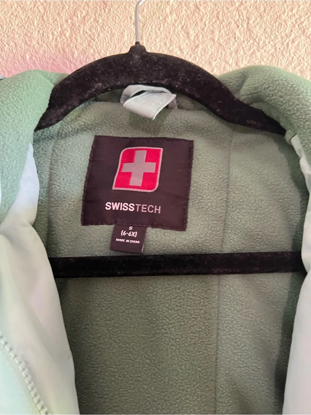 Swiss Tech Kids Mint Hooded Raincoat